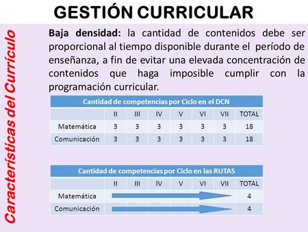 GESTIÓN CURRICULAR Características del Currículo