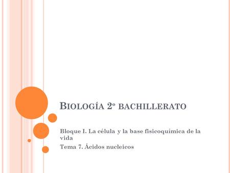 Biología 2º bachillerato