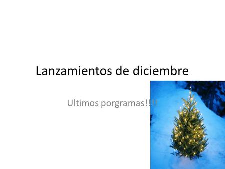 Lanzamientos de diciembre Ultimos porgramas!!!!. ¡ULTIMO MES! Programa de “CONSULTORA VIP”:  : ¡Ultimo mes de este espectacular programa que tiene como.