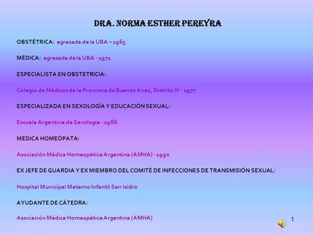 DRA. NORMA ESTHER PEREYRA