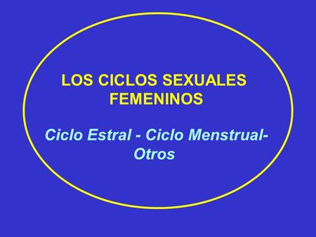 Ciclo Estral - Ciclo Menstrual-