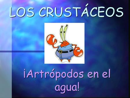 LOS CRUSTÁCEOS ¡Artrópodos en el agua!.