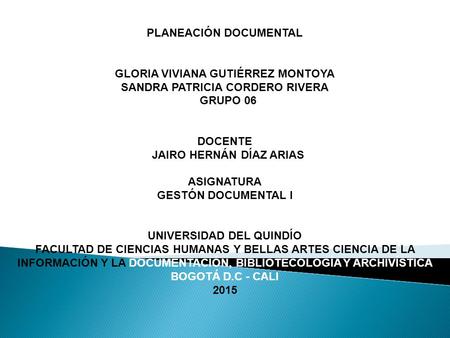 PLANEACIÓN DOCUMENTAL