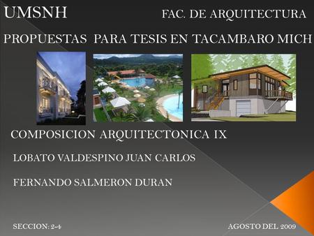 UMSNH FAC. DE ARQUITECTURA
