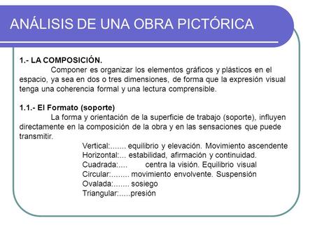 ANÁLISIS DE UNA OBRA PICTÓRICA