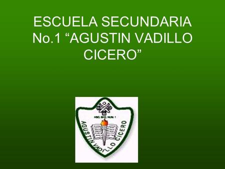 ESCUELA SECUNDARIA No.1 “AGUSTIN VADILLO CICERO”