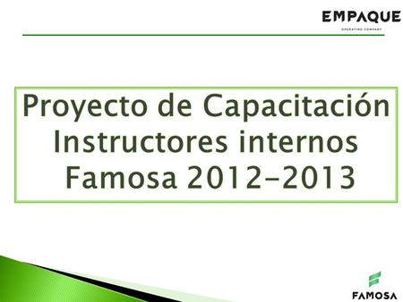 Proyecto de Capacitación Instructores internos