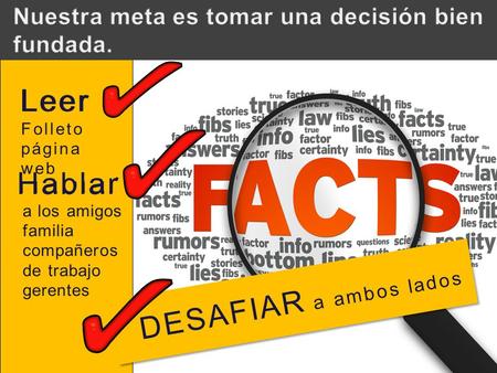 Hablar a los amigos familia compañeros de trabajo gerentes Leer Folleto página web Leer Hablar DESAFIAR a ambos lados.