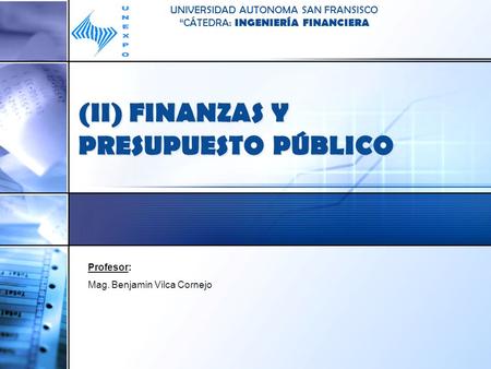 (II) FINANZAS Y PRESUPUESTO PÚBLICO