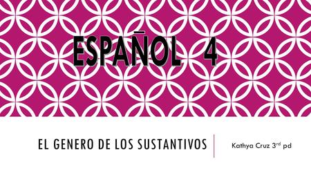 El Genero de los sustantivos
