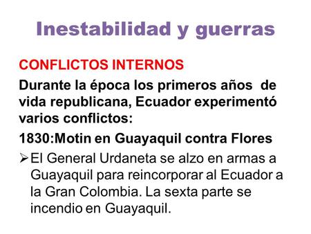 Inestabilidad y guerras