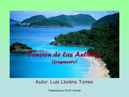 Canción de las Antillas (fragmento)