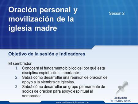 Oración personal y movilización de la iglesia madre