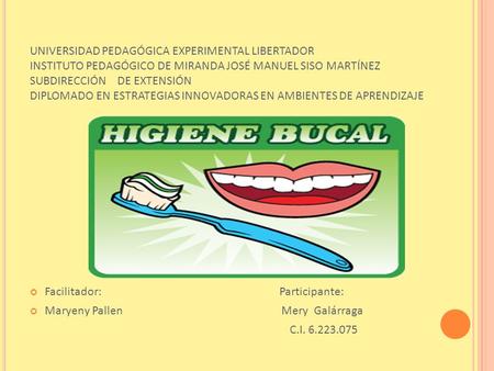 UNIVERSIDAD PEDAGÓGICA EXPERIMENTAL LIBERTADOR INSTITUTO PEDAGÓGICO DE MIRANDA JOSÉ MANUEL SISO MARTÍNEZ SUBDIRECCIÓN DE EXTENSIÓN DIPLOMADO EN.