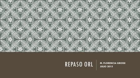 M. FLORENCIA GROSSI JULIO 2015