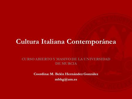 Cultura Italiana Contemporánea