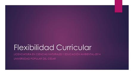Flexibilidad Curricular