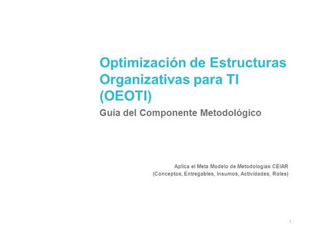 Optimización de Estructuras Organizativas para TI (OEOTI)