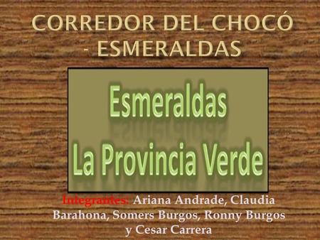Corredor del chocó - Esmeraldas