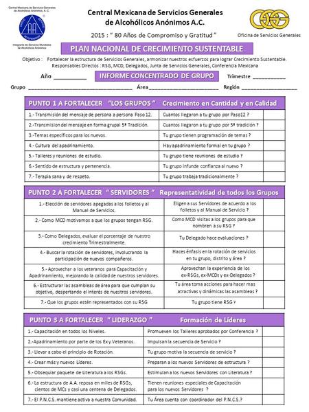 PLAN NACIONAL DE CRECIMIENTO SUSTENTABLE
