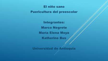 Puericultura del preescolar