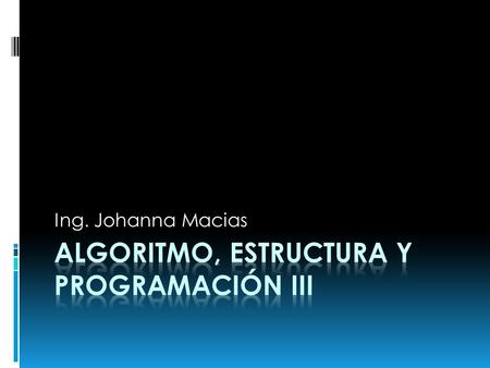 Ing. Johanna Macias. Plan de Contenido:  Unidad 1: Introducción a la Programación Orientada a Objeto  Paradigma de la POO  Concepto de Clases y Objetos.