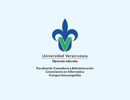 Opcionles laborales Facultad de Contaduría y Administración Licenciatura en Informática Campus Ixtaczoquitlán.