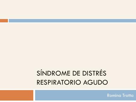 Síndrome de distrÉs respiratorio agudo