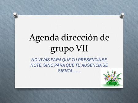 Agenda dirección de grupo VII