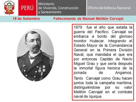 19 de Setiembre Fallecimiento de Manuel Melitón Carvajal