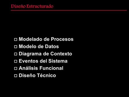 Modelado de Procesos Modelo de Datos Diagrama de Contexto