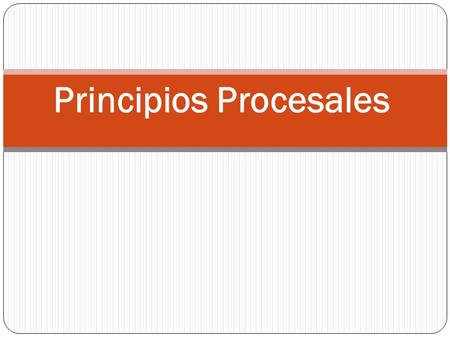 Principios Procesales