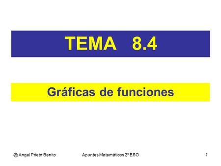@ Angel Prieto BenitoApuntes Matemáticas 2º ESO1 TEMA 8.4 Gráficas de funciones.
