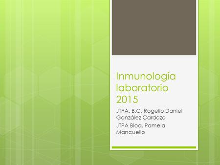 Inmunología laboratorio 2015