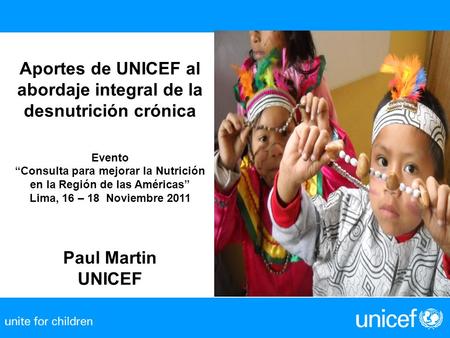 Aportes de UNICEF al abordaje integral de la desnutrición crónica