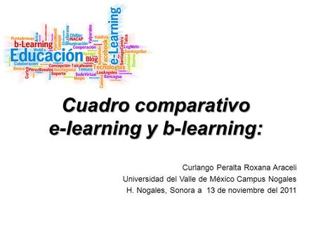 Cuadro comparativo e-learning y b-learning: