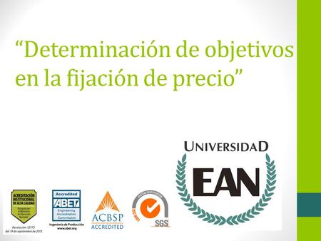 “Determinación de objetivos en la fijación de precio”
