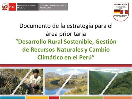 Documento de la estrategia para el área prioritaria “Desarrollo Rural Sostenible, Gestión de Recursos Naturales y Cambio Climático en el Perú”