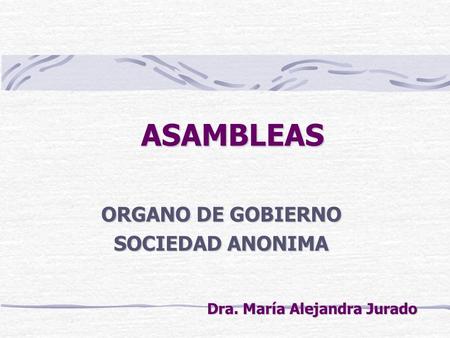 ORGANO DE GOBIERNO SOCIEDAD ANONIMA