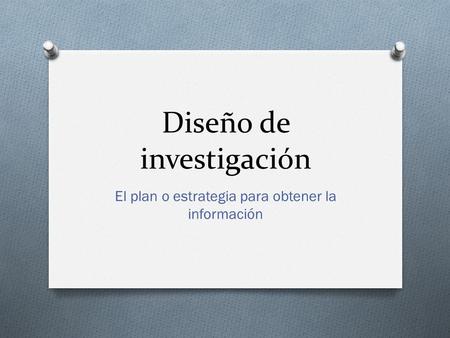 Diseño de investigación
