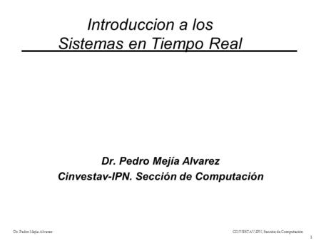 Introduccion a los Sistemas en Tiempo Real