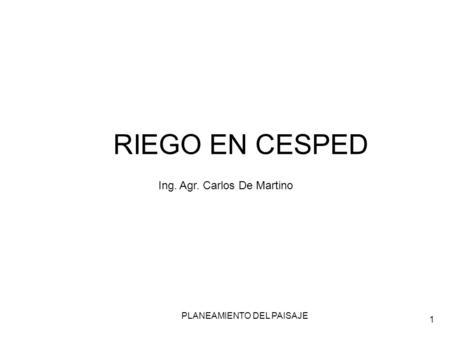 PLANEAMIENTO DEL PAISAJE