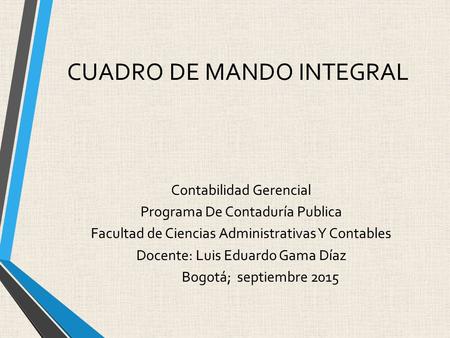 CUADRO DE MANDO INTEGRAL