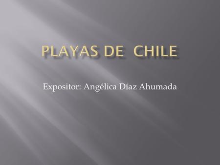 Expositor: Angélica Díaz Ahumada Agenda:  Cuando el verano europeo se acaba.  Chile la opción.  Playas sobresalientes  Conclusión.