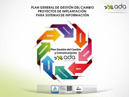 PLAN GENERAL DE GESTIÓN DEL CAMBIO PROYECTOS DE IMPLANTACIÓN