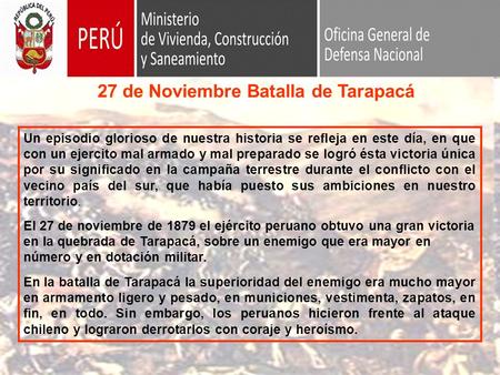 27 de Noviembre Batalla de Tarapacá