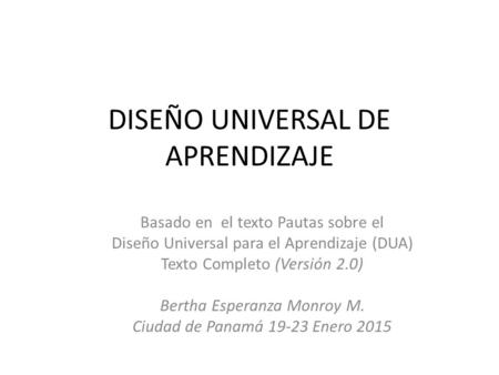 DISEÑO UNIVERSAL DE APRENDIZAJE