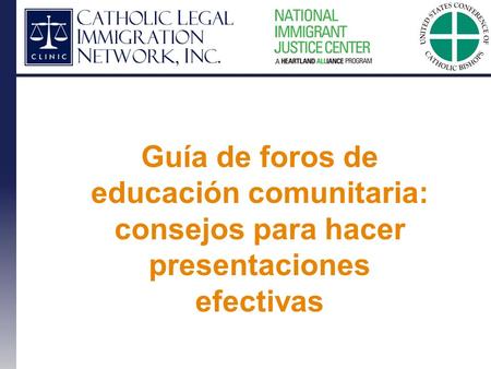 Guía de foros de educación comunitaria: consejos para hacer presentaciones efectivas.