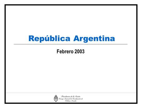 Febrero 2003 República Argentina. Fuente: SIEMPRO, en base a datos de la EPH, INDEC. En porcentajes Incidencia de la pobreza en la población, por región*
