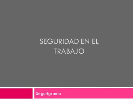 SEGURIDAD EN EL TRABAJO